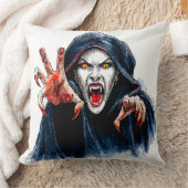 Vampiress Halloween Gothic Horror Decor クッション (ブランケット)