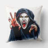 Vampiress Halloween Gothic Horror Decor クッション (裏面)