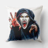 Vampiress Halloween Gothic Horror Decor クッション (正面)