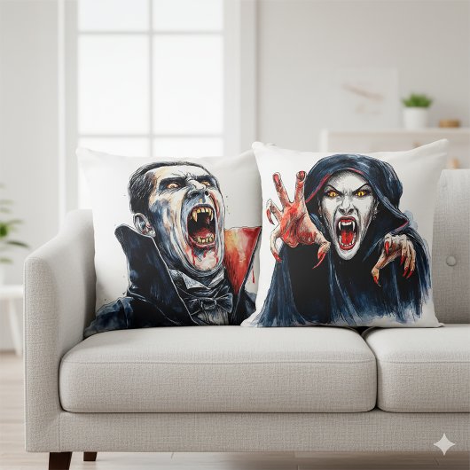 Vampiress Halloween Gothic Horror Decor クッション
