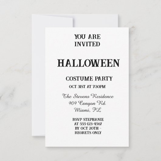 Vampiric Vogue:デザインあなたのダークハロウィーンインビタット 招待状 (裏面)