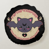 Vampurr Creepy Cute Halloween ラウンドクッション (裏面)