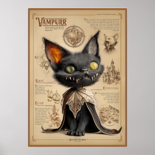 Vampurr: Vampire Cat Bestiary Illustration ポスター (正面)