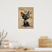 Vampurr: Vampire Cat Bestiary Illustration ポスター (キッチン)