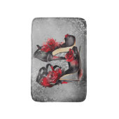 VampyストラッピーStilettos |レッドローズヒールグランジオン バスマット (正面縦)