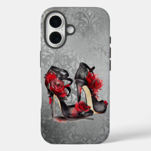 VampyストラッピーStilettos レッドローズヒールグランジオン iPhone 16ケース