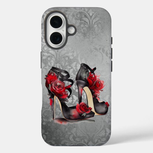 VampyストラッピーStilettos |レッドローズヒールグランジオン Case-Mate iPhoneケース (裏面)