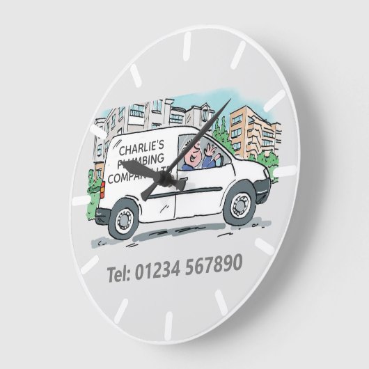 Van社の名前を持つ中小規模企業 ラージ壁時計 (傾斜)