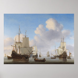 Van de Velde Ships in a Calm CC0360 XLポスター ポスター