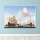 Van de Velde Ships in a Calm CC0361 XL キャンバスプリント (インサイチュ (ウッドフロア))