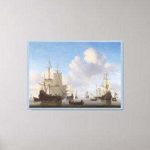 Van de Velde Ships in a Calm CC0361 XL キャンバスプリント