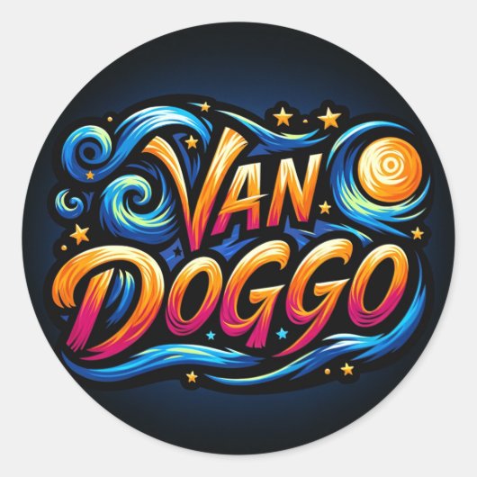 Van Doggoロゴ ラウンドシール (正面)