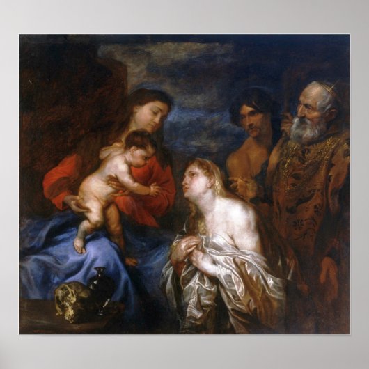 Van Dyck -ヴァージン,罪人を悔い改めた子 ポスター (正面)