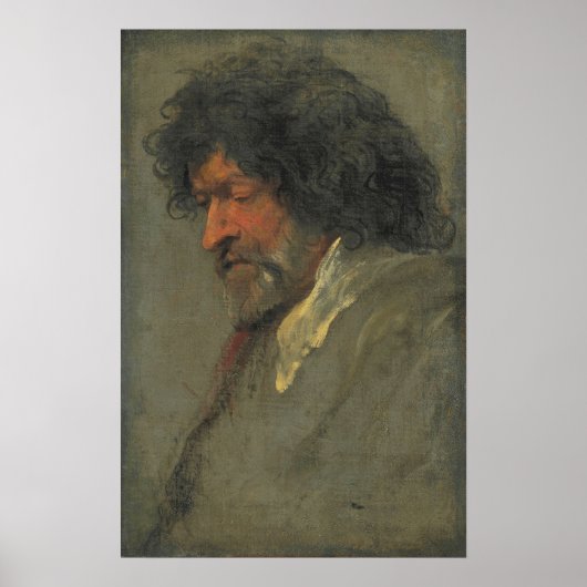 Van Dyck – 男性のヘッド勉強 ポスター (正面)