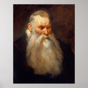 Van Dyck – 白ひげ勉強の頭 ポスター