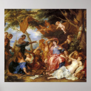 Van Dyck – 黄色とブルーベリーのキスのレース ポスター