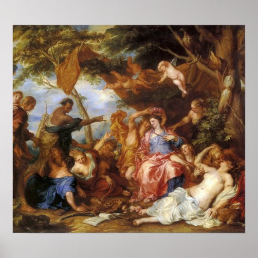 Van Dyck – 黄色とブルーベリーのキスのレース ポスター (正面)