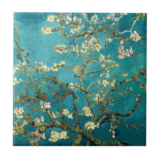 Van Gogh Almond Blossoms Classic Impressionism タイル (正面)