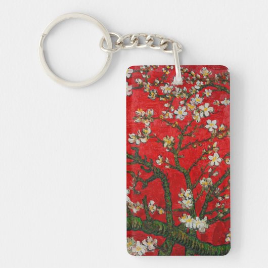 Van Gogh Almond Blossoms Red キーホルダー (正面)