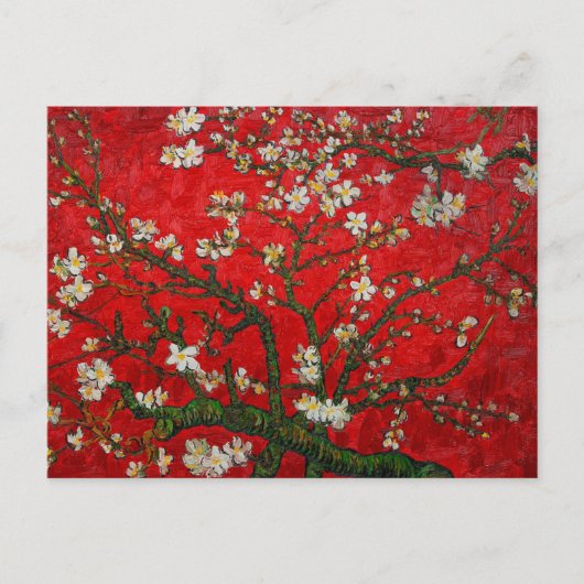 Van Gogh Almond Blossoms Red ポストカード (正面)