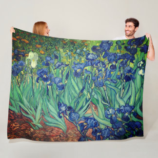 Van Gogh Art Irises フリースブランケット