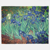 Van Gogh Art Irises フリースブランケット (正面(横))