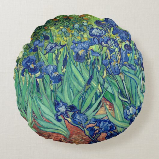 Van Gogh Art Irises ラウンドクッション (正面)