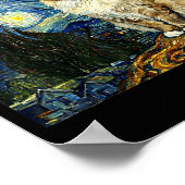 Van Gogh Art Starry Night - Funny Ragdoll Cat Arti ポスター (角)