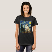 Van Gogh Art Starry Night - Funny Ragdoll Cat Arti Tシャツ (正面フル)