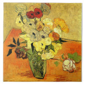 Van Gogh artwork, Japanese Vase with Roses, タイル (正面)