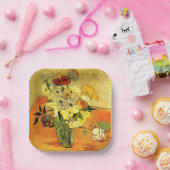 Van Gogh artwork, Japanese Vase with Roses, ペーパープレート (パーティー)