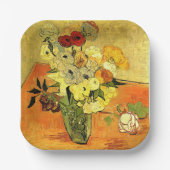Van Gogh artwork, Japanese Vase with Roses, ペーパープレート (正面)