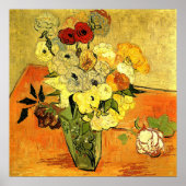 Van Gogh artwork, Japanese Vase with Roses, ポスター (正面)