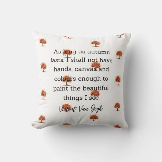 Van Gogh Autumn Quote Decor For Home クッション (正面)