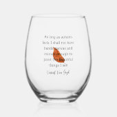 Van Gogh Autumn Quote Decor For Home ステムなしワイングラス (正面)