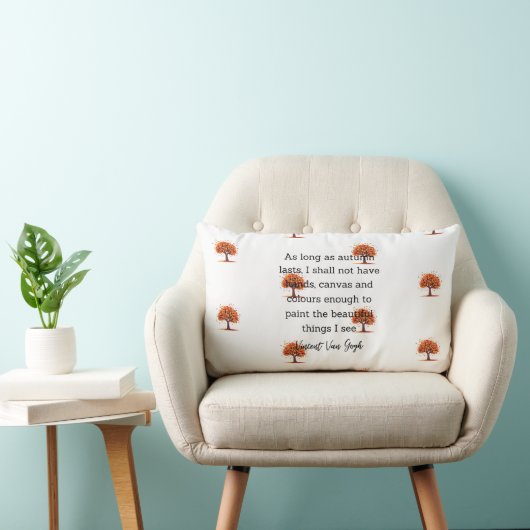 Van Gogh Autumn Quote Decor For Home ランバークッション (椅子)