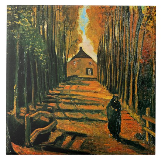 Van Gogh, Avenue of Poplars at Sunset, タイル (正面)