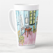 Van Gogh Bedroom tribute painting by me. カフェラテマグ (左アングル)