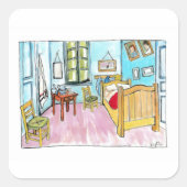 Van Gogh Bedroom tribute painting by me. スクエアシール (正面)