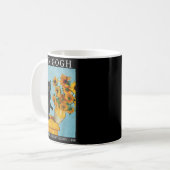 Van Gogh Black Cat With Sunflowers Funny Cat Meme コーヒーマグカップ (正面左)
