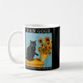 Van Gogh Black Cat With Sunflowers Funny Cat Meme コーヒーマグカップ (左)