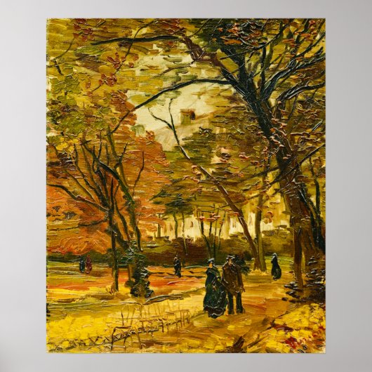 Van Gogh Bois de Boulogne People Walking ポスター (正面)