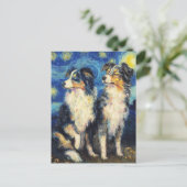 Van Gogh Border Collies ポストカード (スタンド正面)