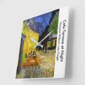Van Gogh , “Cafe Terrace at Night” スクエア壁時計 (傾斜)