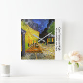 Van Gogh , “Cafe Terrace at Night” スクエア壁時計 (ホーム)