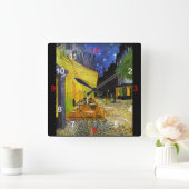 Van Gogh , “Cafe Terrace at Night” スクエア壁時計 (ホーム)