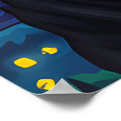 van Gogh Cat Art ポスター (角)