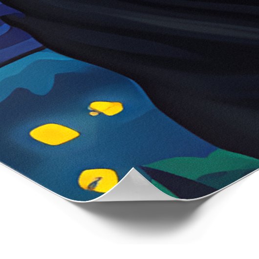 van Gogh Cat Art ポスター (角)