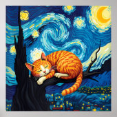 van Gogh Cat Art ポスター (正面)