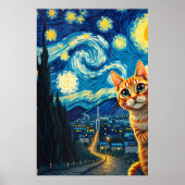 van Gogh Cat Art ポスター (正面)